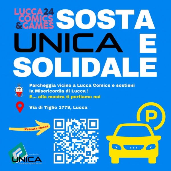 Parcheggio a Lucca Comics - Sosta unica e solidale - Servizio navetta -